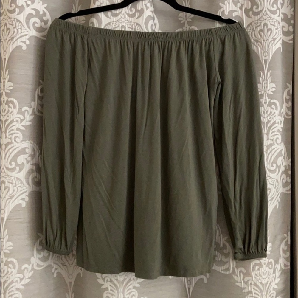 Small Olive Off the Shoulder Top